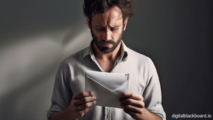 IGCSE narrative essay | 2003 May-Jun |  He sat staring at the envelope that had arrived